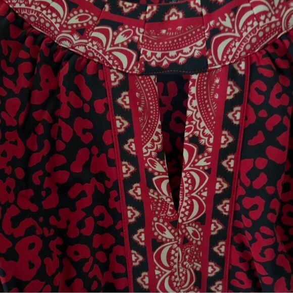 INC Women’s Sleeveless Black Red Cheetah Print Stretch Dress Large Petite - Picture 5 of 7
